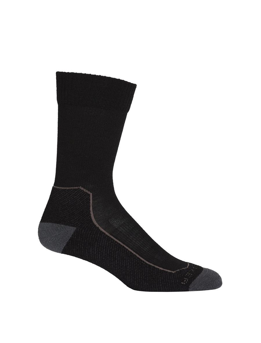 Black / Mink Men's Icebreaker Merino Hike+ Light Crew Socks | USA 1041GSOL